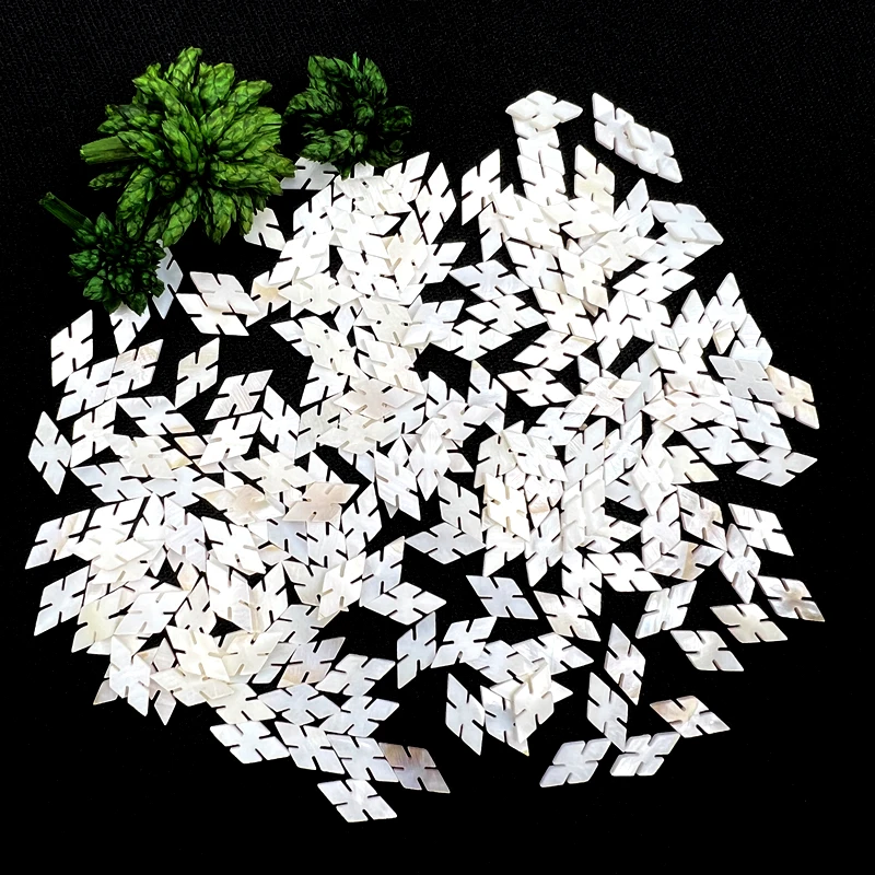 200Pcs Beautiful white inlay 12mm*6mm mother of pearl shell blanks diamond style