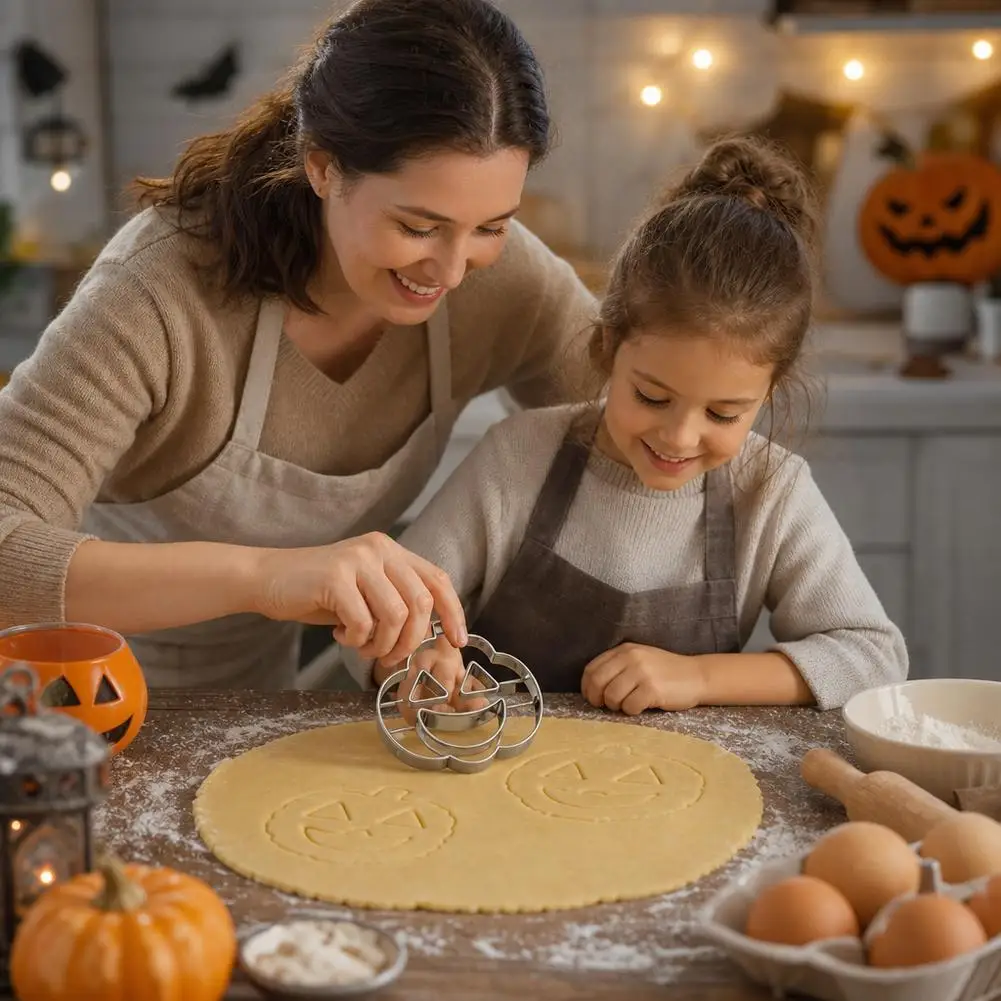 Stainless Steel Halloween Cookie Molds Pumpkin Ghost Shape Biscuit Cutter Kids DIY Baking Tool for Party Decoration