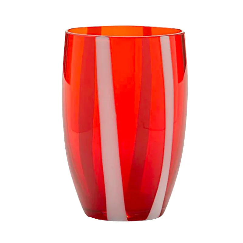 Red glass water cup, lead-free handmade cup, household milk juice cup
