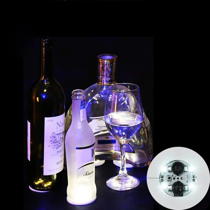 Wine Bottle Mat Flash Light Up Bar Coaster for Wedding Bar Party LED cup Coaster Lights Nightclub Atmosphere Props