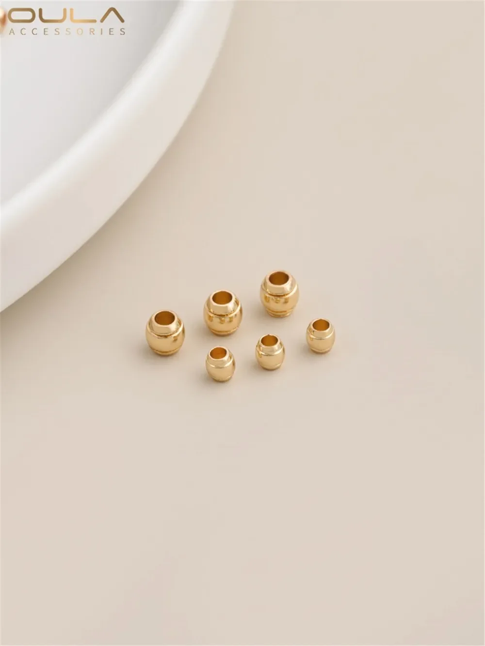 

14K Gold-Plated Rice Shaped Barrel Beads for DIY Handmade Jewelry Separated Scattered Beads for Bracelets And Necklaces