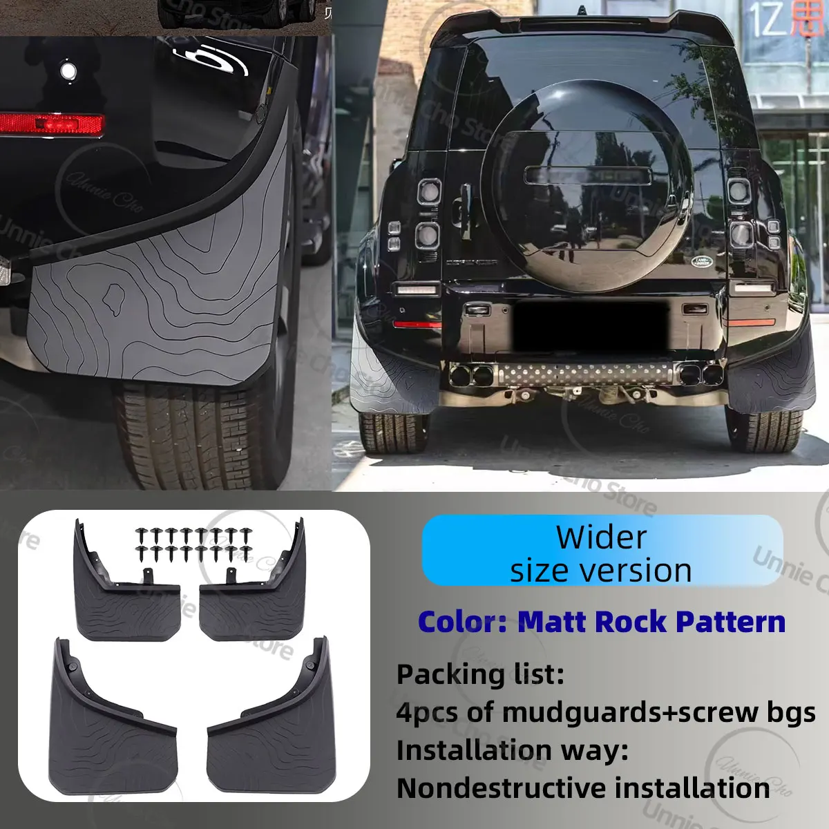 Spatbord Voor Defender 90 110 L663 2020-2025 Geen Ponsen Auto Spatbord Voor Land Rover Defender Accessoires Spatlappen splash Guards - afbeelding 1
