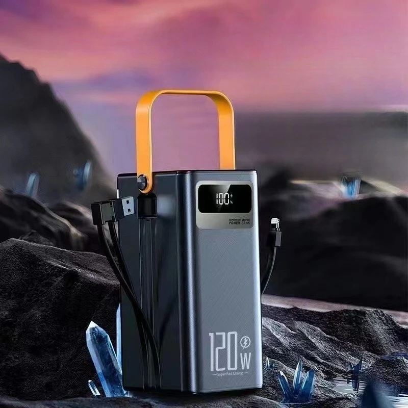 50000mAh 120W Super Fast Charging Power Bank with Large Capacity Outdoor Live Streaming and Comes with Cable Mobile Power Bank