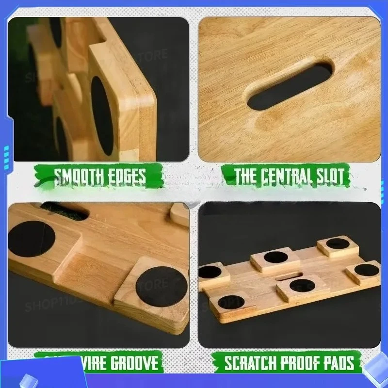 Wood Fitness Board Exercise Platform Wooden Exercise Board for Resistance Band Exercises Resistance Band Workout Stretching