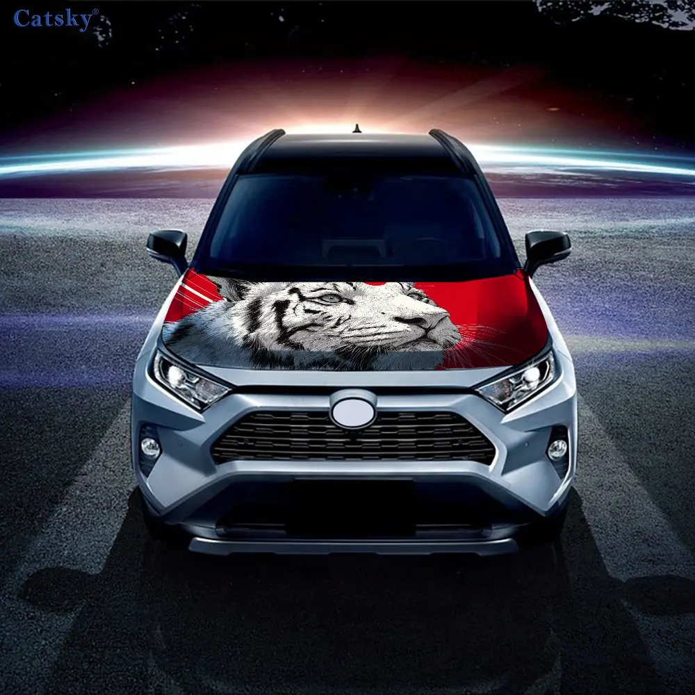 Cool Tiger King print,car hood stickers,PVC waterproof Self adhesive car hood sticker,car hood decoration protection stickers,Au