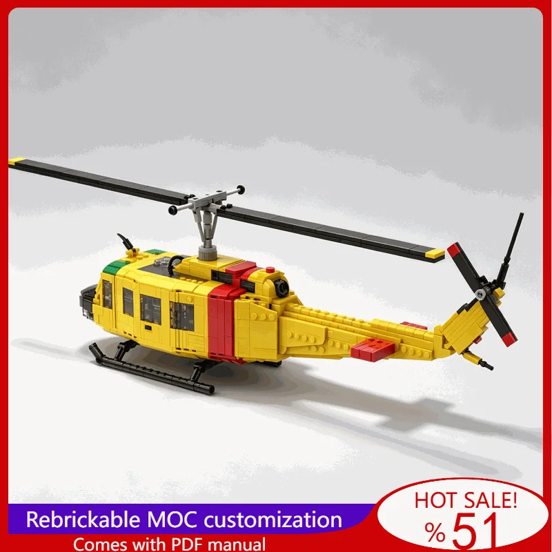 1279PCS CH 118 Iroquois Multifunctional Utility War Series Helicopter Building Blocks DIY Assembly Educational Gift Popular Toy