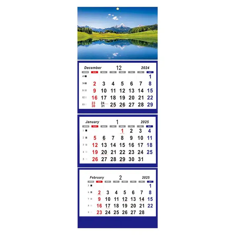 

3 Month Calendar 2025 Vertical Holidays Blocks Calendar Vertical 3-Month Display Calendar Dec 2024 Jan 2026 Calendar For Daily