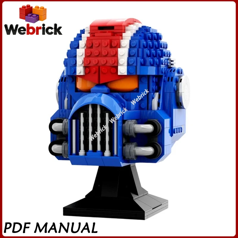 

Motorcycle Character Helmet Alternate Build MOC, Realistic Motorbike Safety Headgear Model for Collection and Showcase Decor