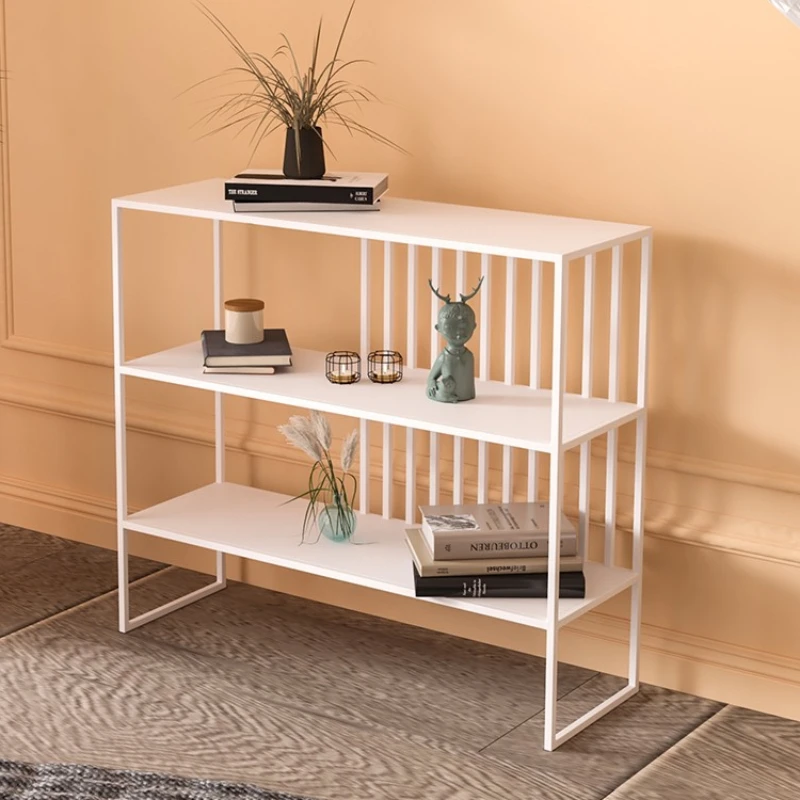 

Storage iron bookshelf, living room, floor to ceiling foyer cabinet, minimalist multi-layer storage rack