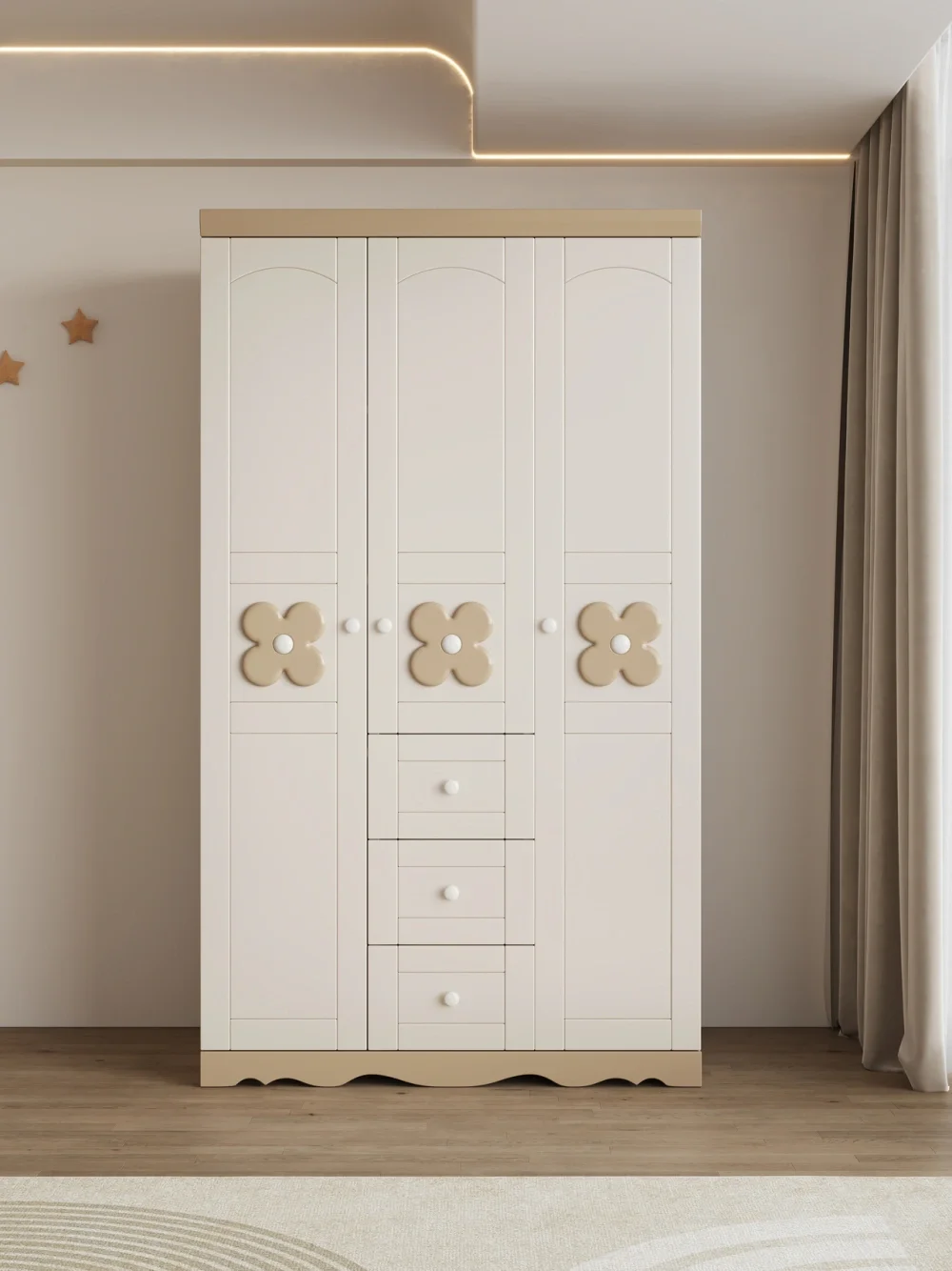 Modern Pink Girls Wardrobe Cheap Wholesale Small Bedroom Furniture Clothes Organizer Cabinet MDF Door for Kids for Apartments