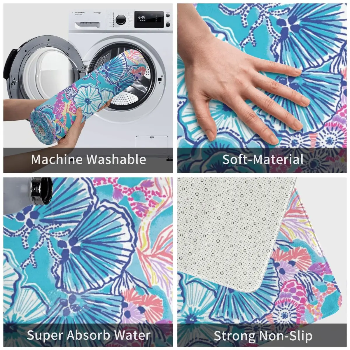 Lily Pulitzer Anti-slip Doormat Floor Mat Dust-proo Carpet Rug for Kitchen Entrance Home Bathroom Living room Footpad Mats