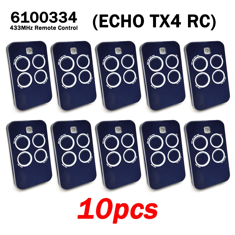 새로운 ECHO TX4 RC 6100334 433MHz 블루 4채널 전기 차고 게이트 리모컨 (BRAVO TX4 / BRAVO TE4433H 호환)