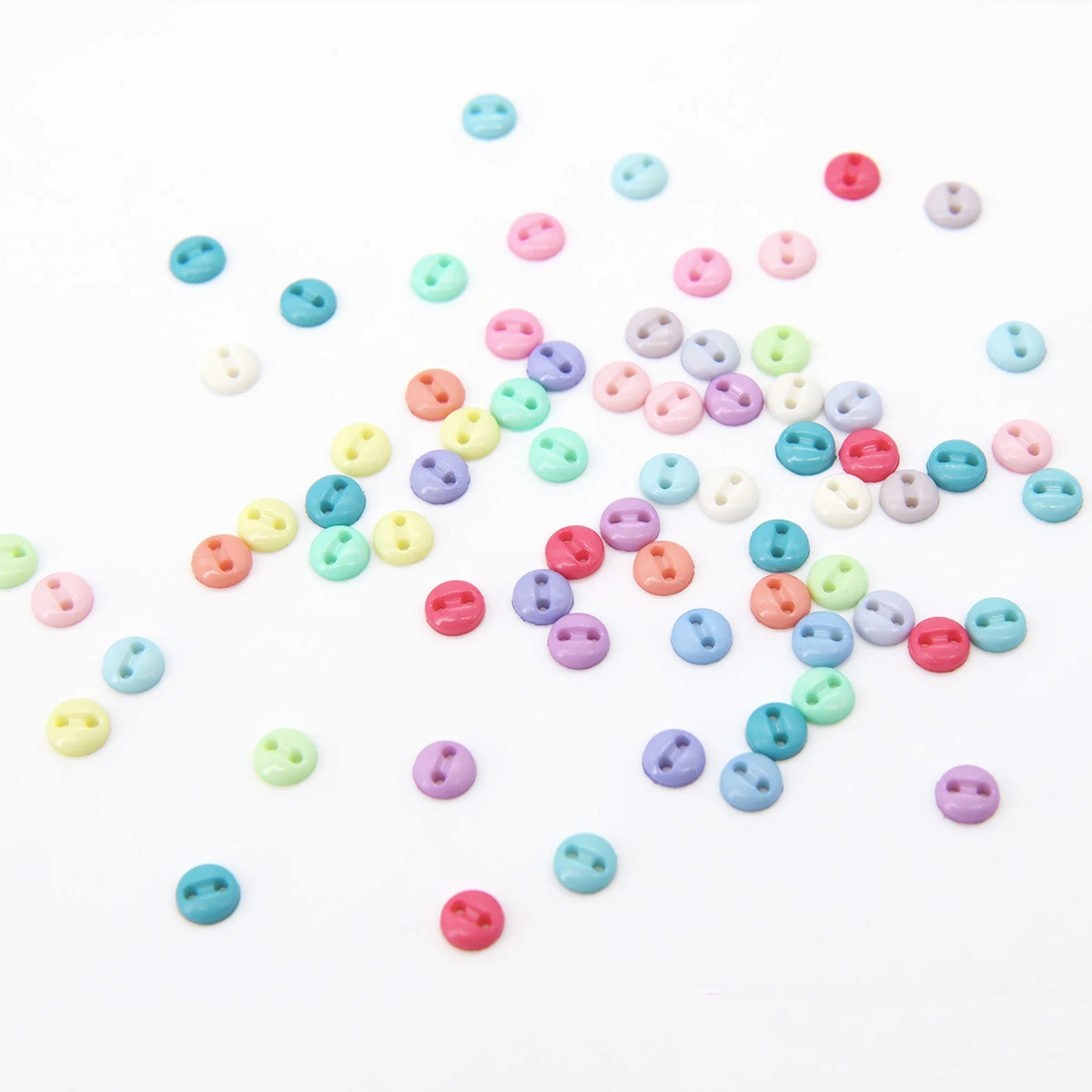 5mm Colorful 2 Hole Resin Cute Supper Mini Buttons Sewing Round Button For Card Making DIY Lovely Home Decor Scrapbooking Tools