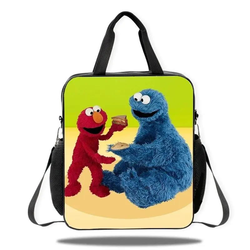 Sesame Street Cookie Monster Big Bird anime peripheral cartoon printed canvas student shoulder crossbody large capacity bag gift