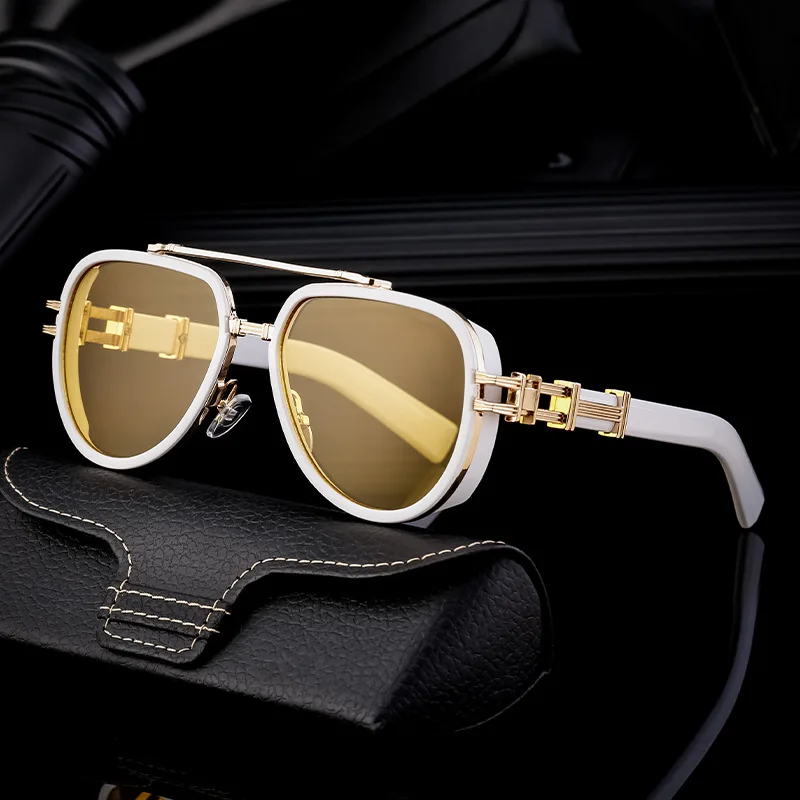 

Retro INS Punk Men's Premium Sunglasses Fashion Women's Premium Outdoor Travel Driving Mirrors Ocean Sunshade Mirrors UV400