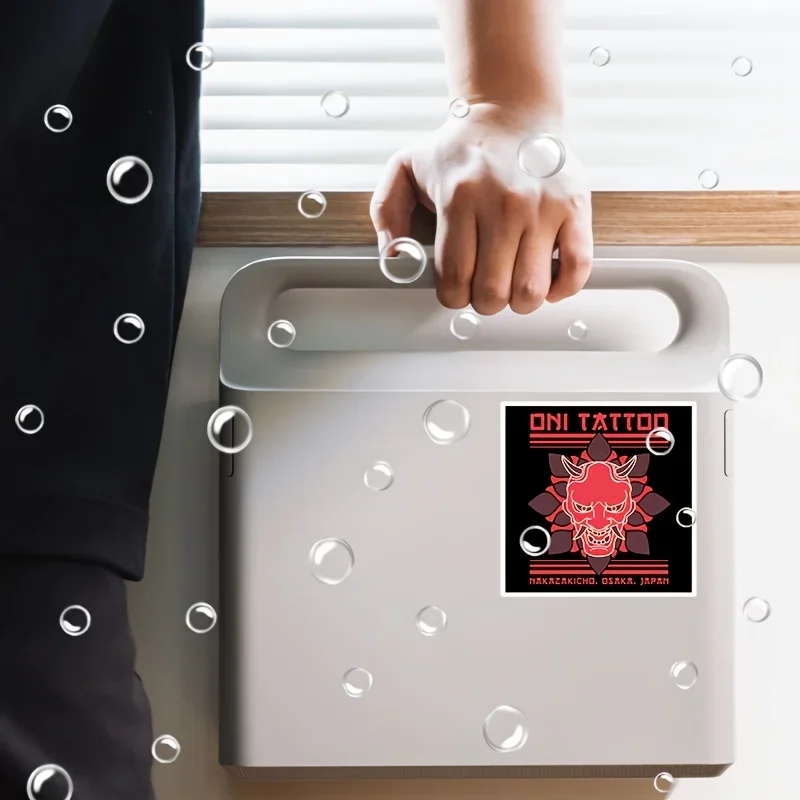 1 adesivo per tatuaggi a tema giapponese, adesivo in vinile impermeabile per auto, laptop, zaini e personalizzazione dell'atmosfera della maschera Oni