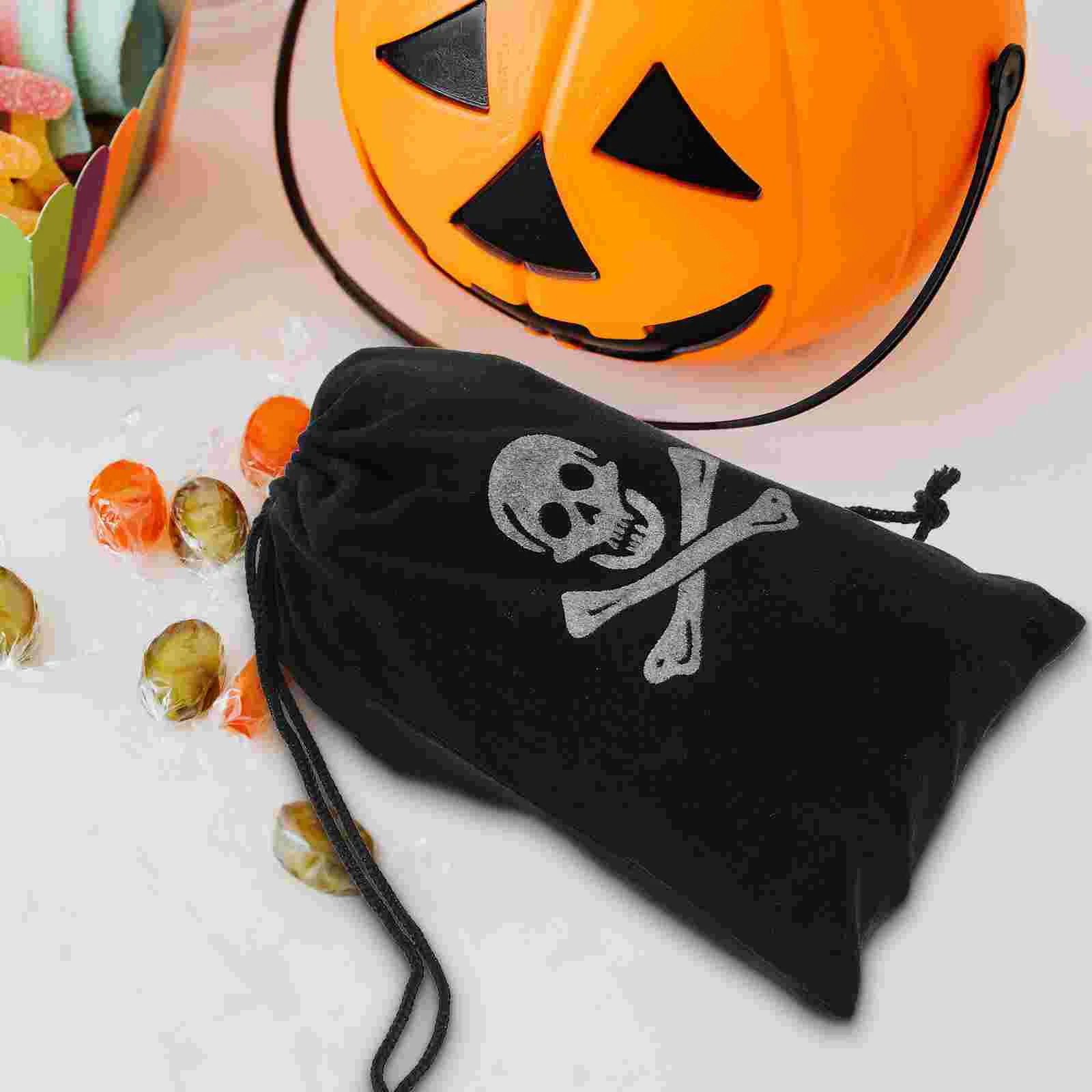 10 Pcs Booty Pirate Drawstring Bag Child Sweets for Party Bags Polyester Gift Halloween