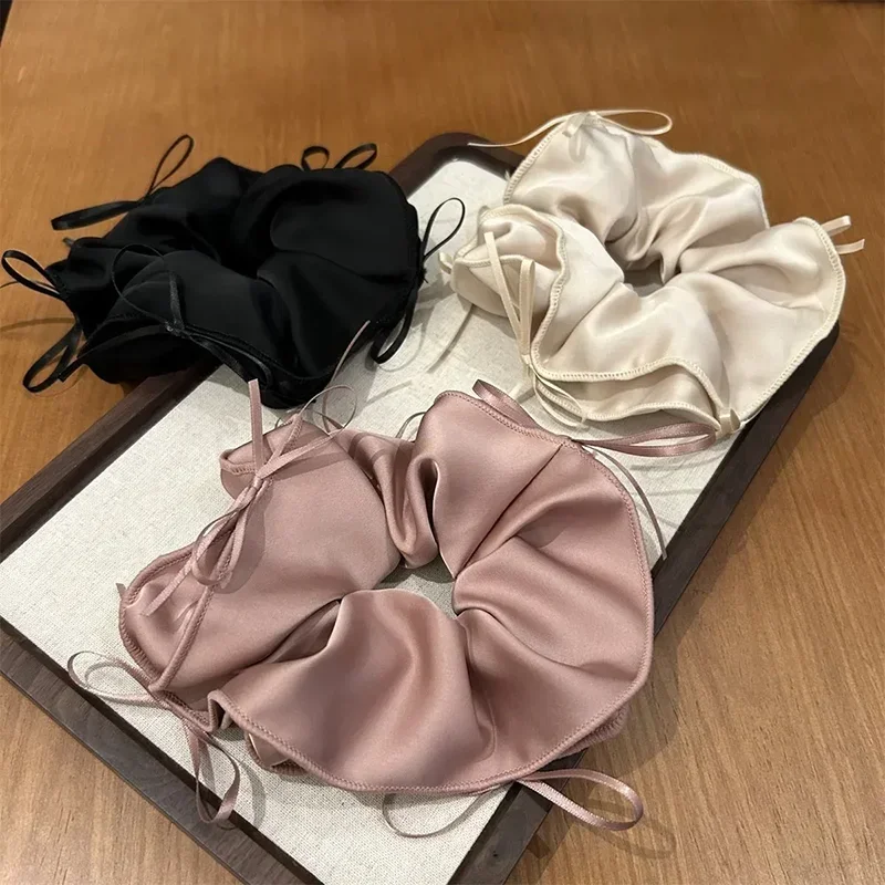 Vintage Elastic Hair Ties Bow Scrunchie Rubber Bands for Women Girls Kpop Makeup Fashion Popular  2026 Ribbon Hair Accessories