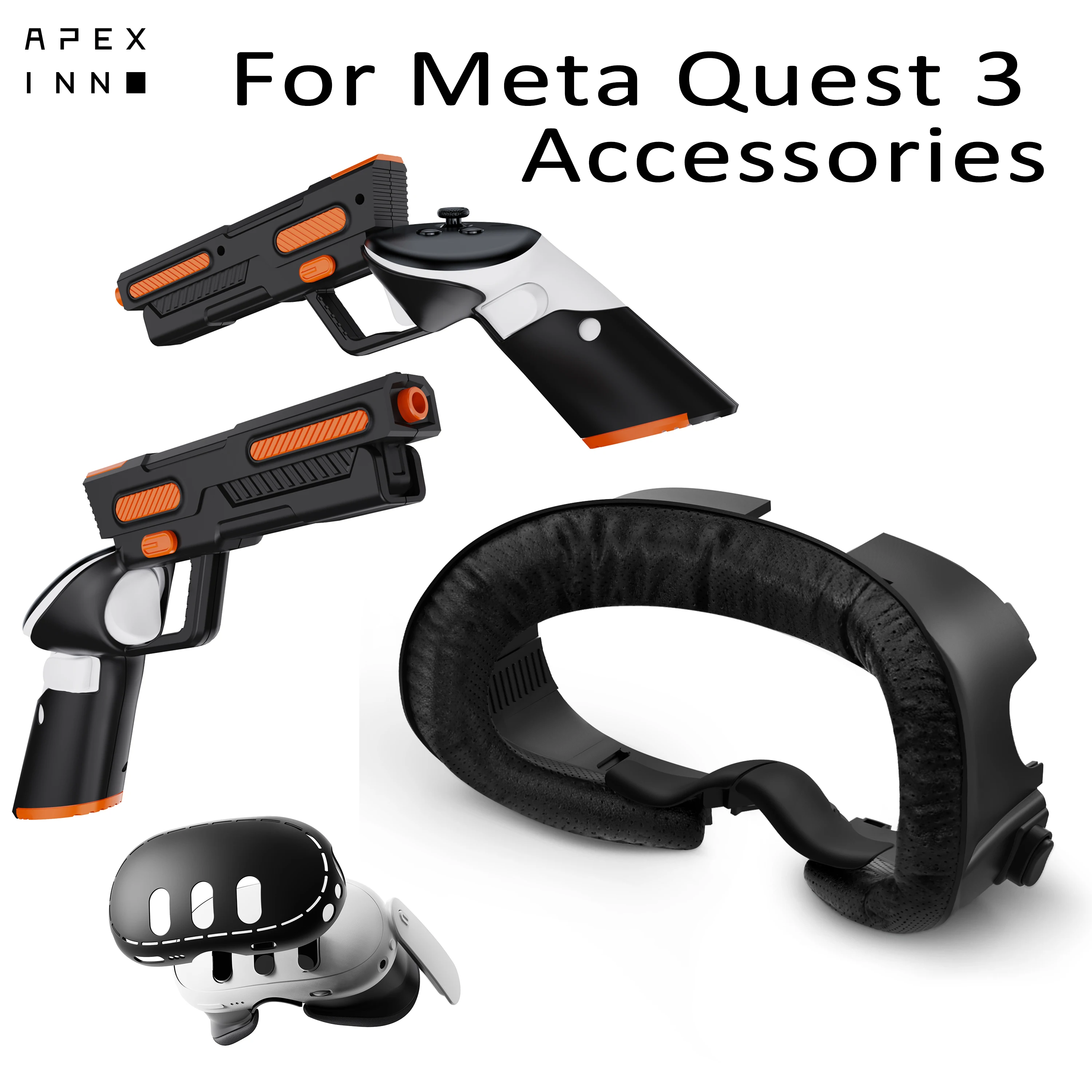 

APEXINNO Controller Gun Stock Sleeve Facial Interface For Oculus Quest 3 VR Silicone Shell cover For Meta Quest 3 vr Accessories