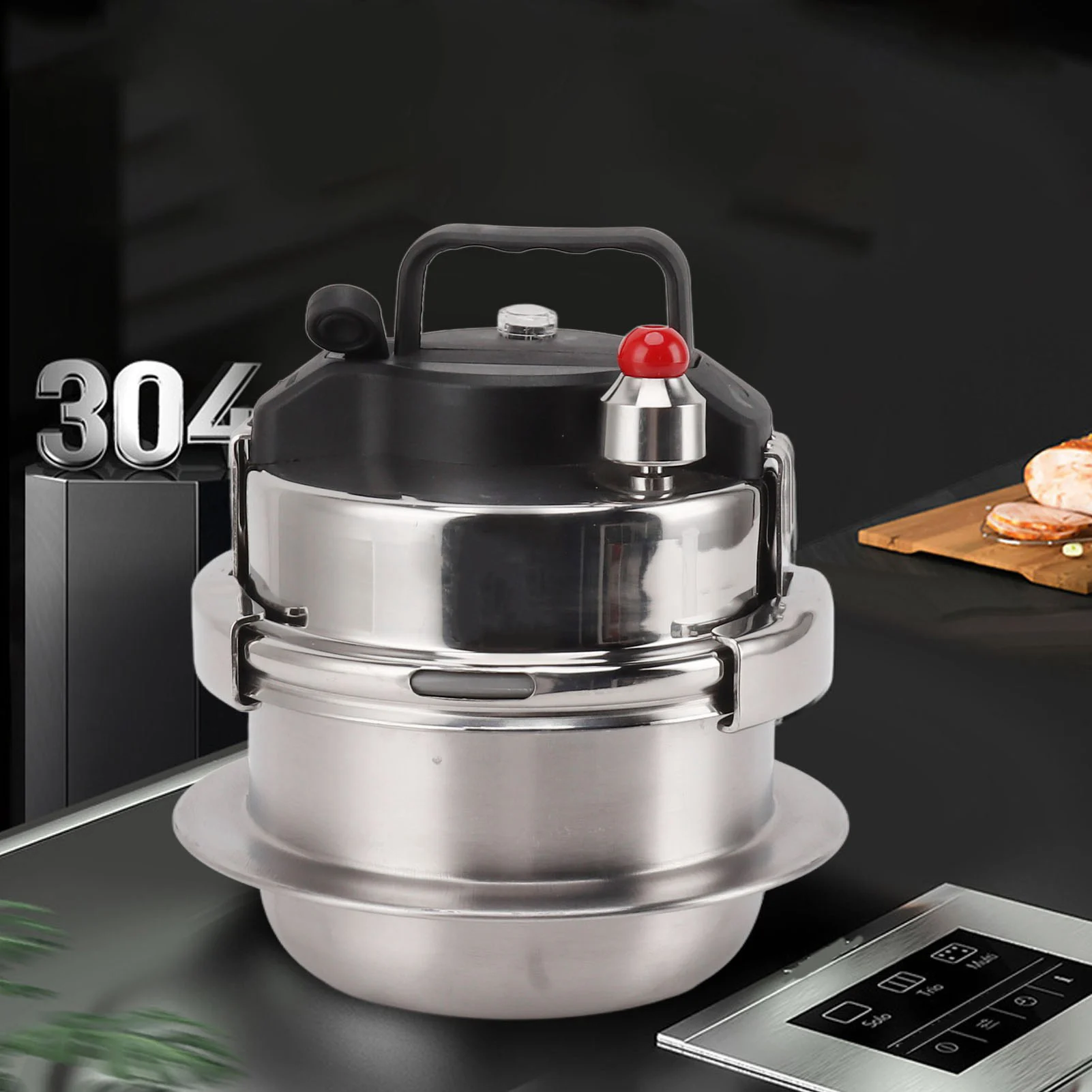 Mini Outdoor Pressure Cooker Three Layer Fast Heating Time Saving Stainless Steel Pressure Cooking Pot for Gas Induction Cooktop