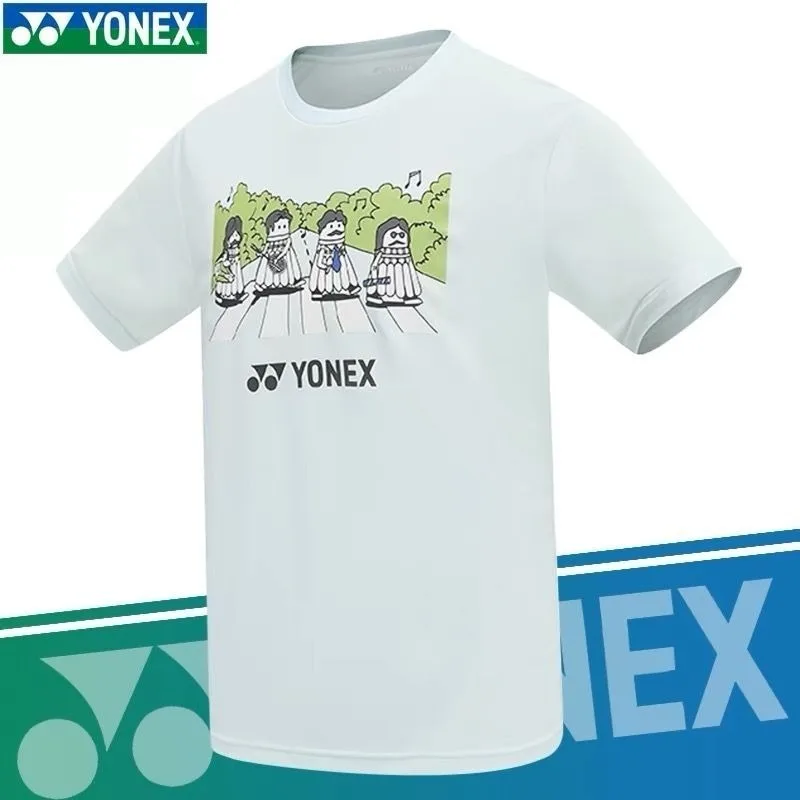 YONEX 2024 New Men's and Women's Same Badminton Jersey Sports Quick-drying Breathable Short-sleeved Crew Neck Top