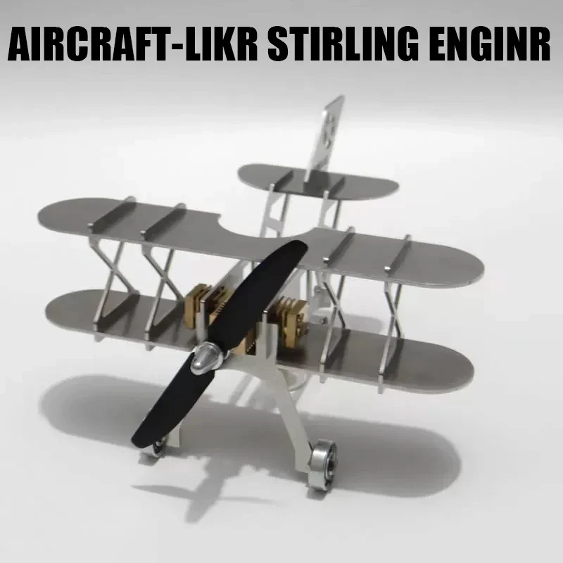 Stirling Engine DIY  Assembly Model Kit Aircraft Type External Combustion Single Cylinder Metal Steam Engine Kids Experiment Toy