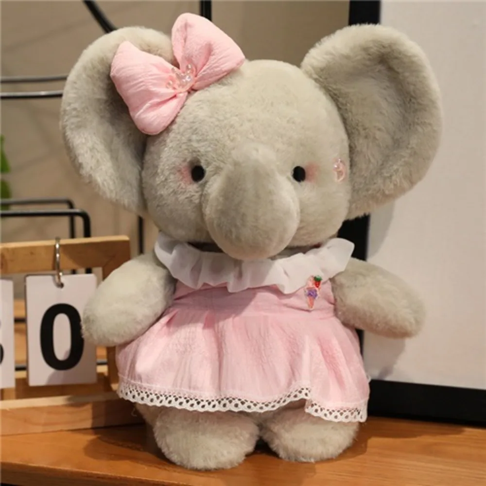 

Wearing Bow Lace Dress Cartoon Rabbit Plush Toys Soft Pretty Stuffed Rabbit Doll Cute Sweet Plush Elephant Doll Children's Toy