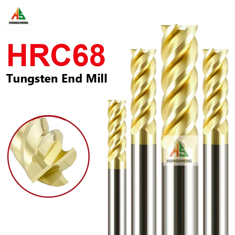 HRC70 End Mill Cutter Tool CNC High Hardness Solid Carbide Trochoidal Machining Feed Titanium Alloy SUS Stainless Steel Graphite