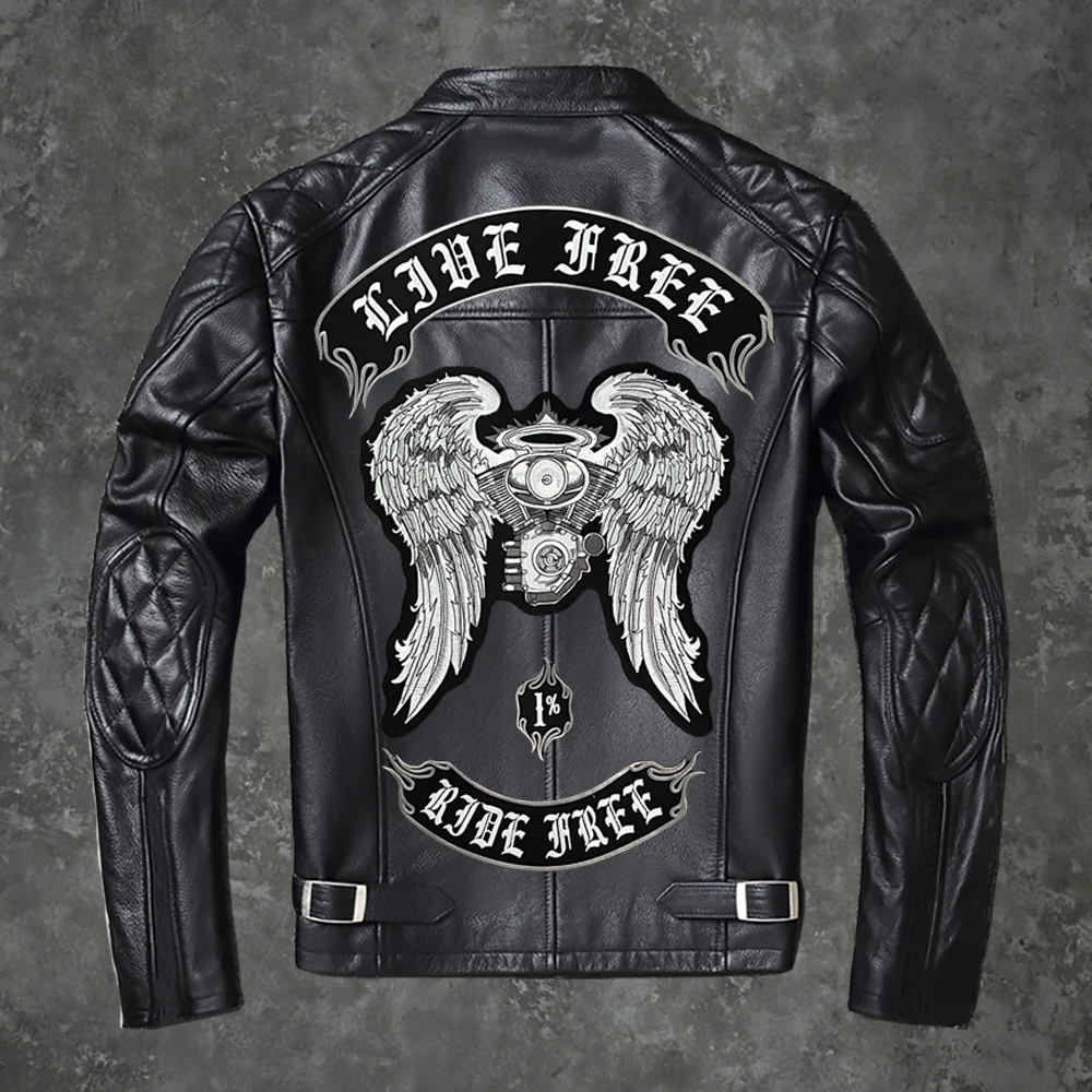 Silnik anioł skrzydło garnitur duża łatka haftowana motocykl rycerz spersonalizowana kamizelka powrót emblemat dekoracyjny DIY do naszycia 35*49CM