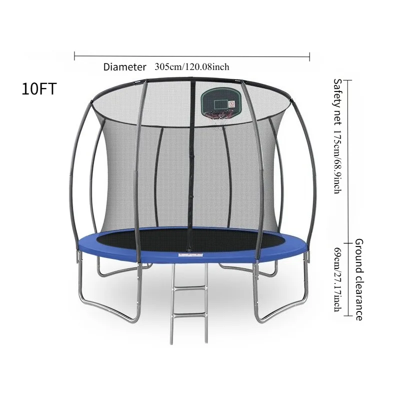 

10FT Outdoor Trampoline with Safety Netting – A Large Trampoline and The Ideal Choice for Family Fun, A Best-selling Product