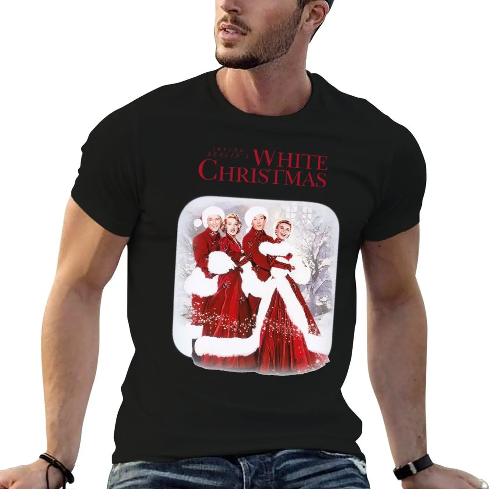Retro Irving Berlins White Christmas T-Shirt Soft Stretch Short Sleeve Top