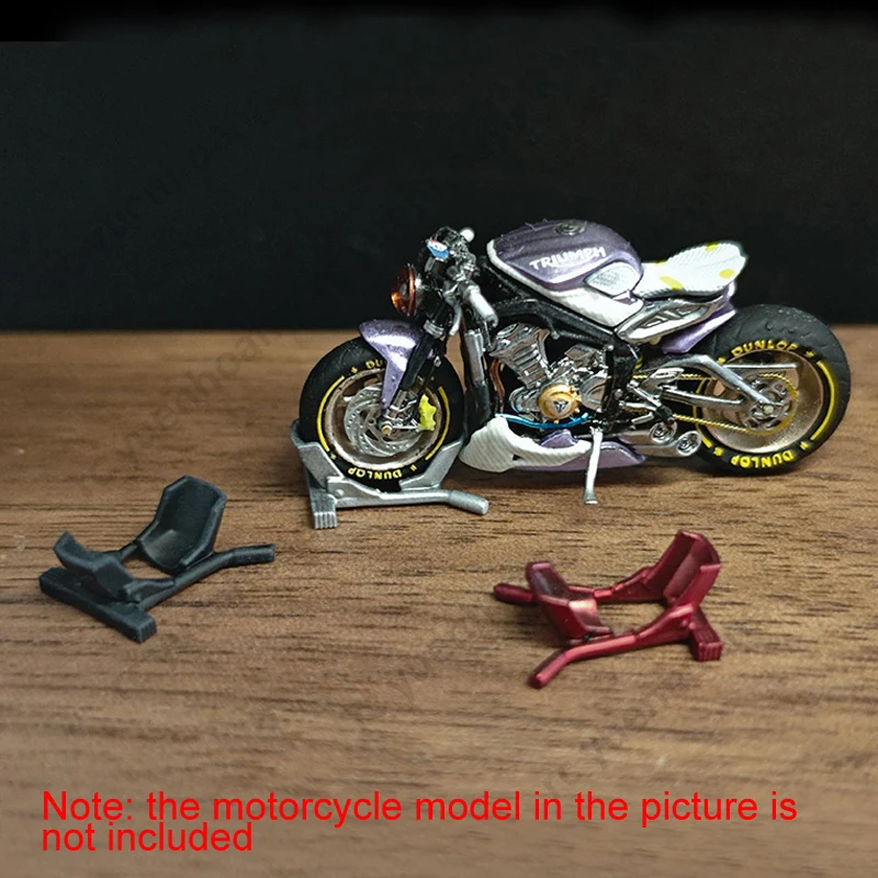 Soporte para modelo de motocicleta, escala 1/64, soporte de estacionamiento, reposapiés, piezas modificadas para accesorios de vehículos RC, 1 Uds.
