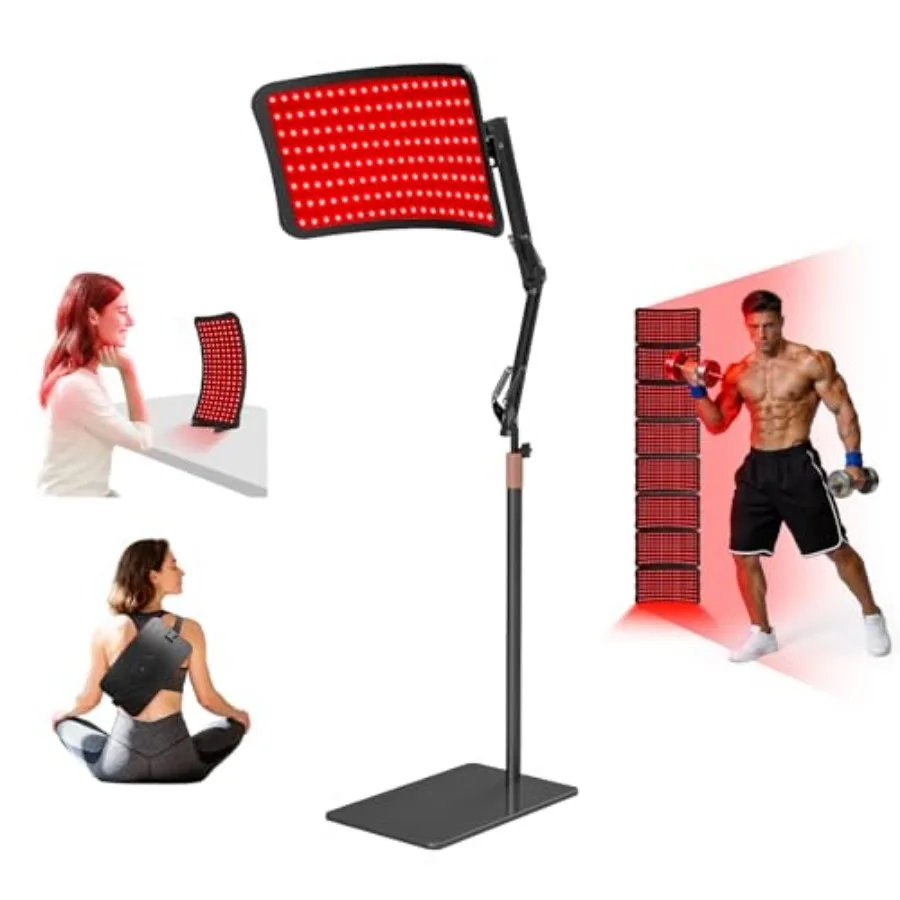 

Red Light Therapy for Face and Body, 4-in-1 Red Infrared Light Therapy lamp with 660nm Visible Red Light and 850nm Invisible In