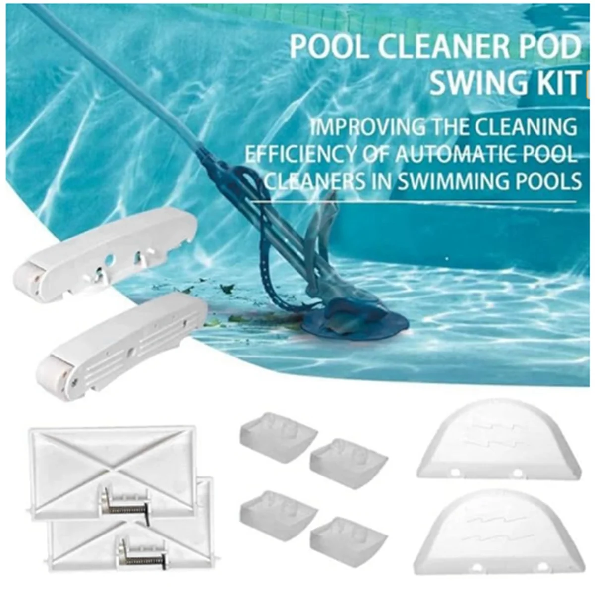 Pool Cleaner Part Kit Compatible for Hayward AXV417WHP Pool Cleaner AXV604WHP Front and Rear Frame Kit (White)