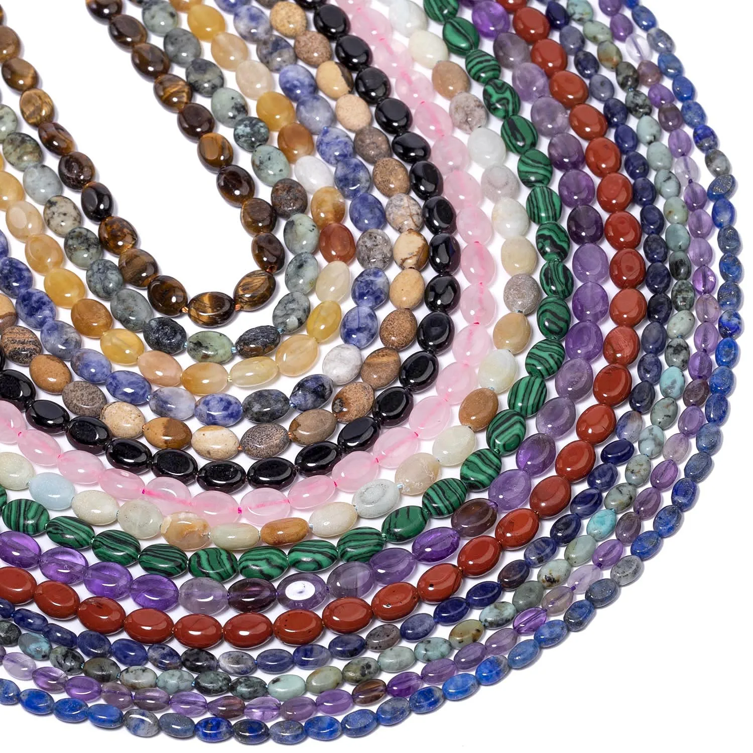 4x6/6x8mm Natural Stone Multicolored Egg Oval Shape Loose Beads For Jewelry Making Handmade Women Men Bracelets Gift Accessories