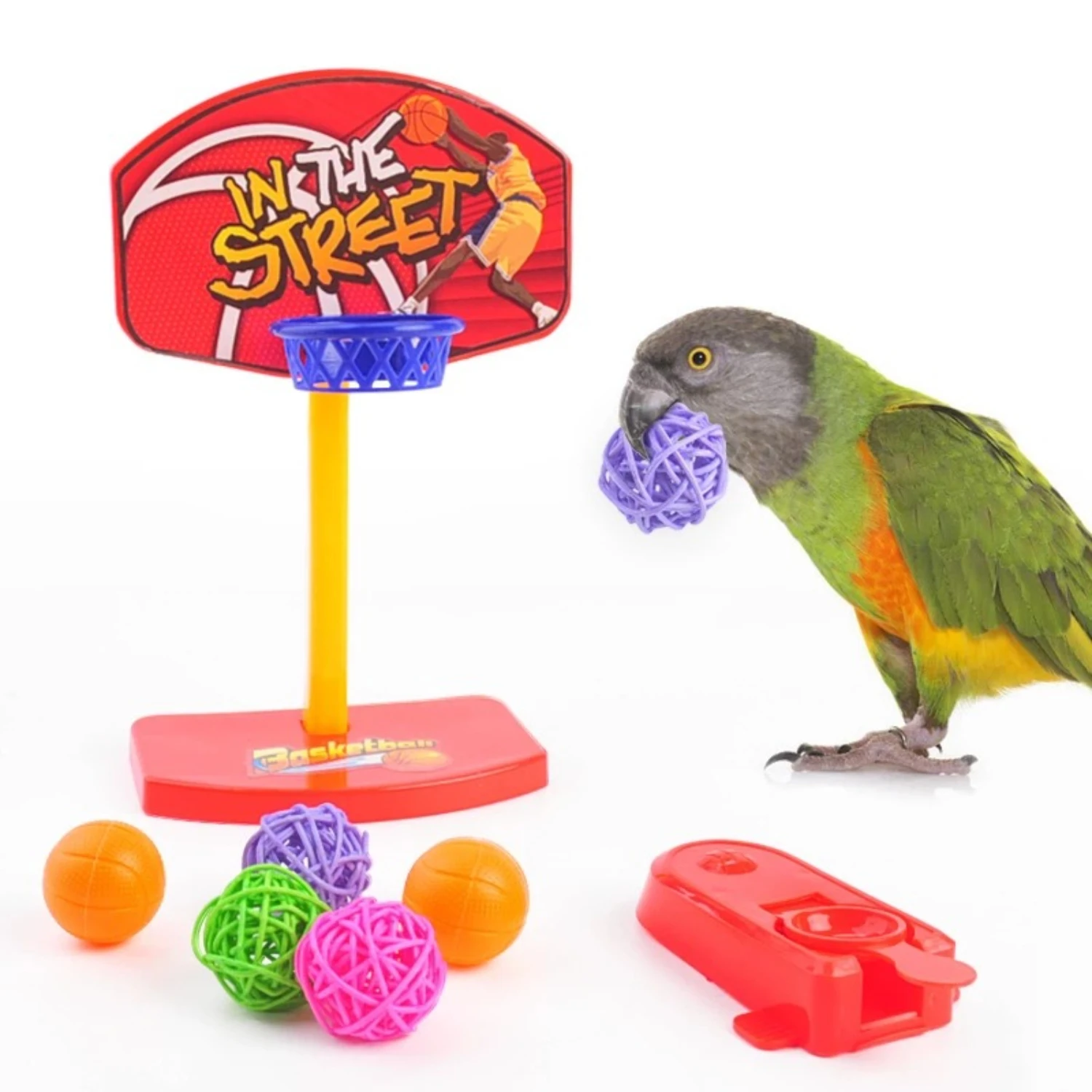 Enhance your joy with the ultimate fun and learning experience: Enriched Lovebird Training Toy Supplies Inspired by Basketball. 