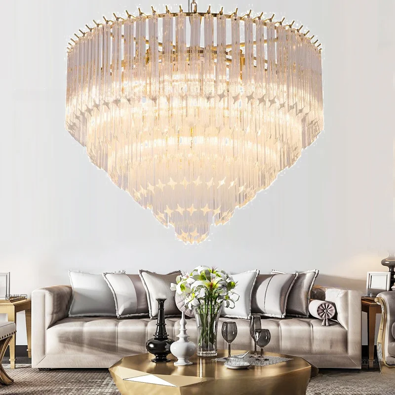 

Postmodern style chandelier, long bar living room, dining room, new artistic crystal glass hall decorative lighting fixtures