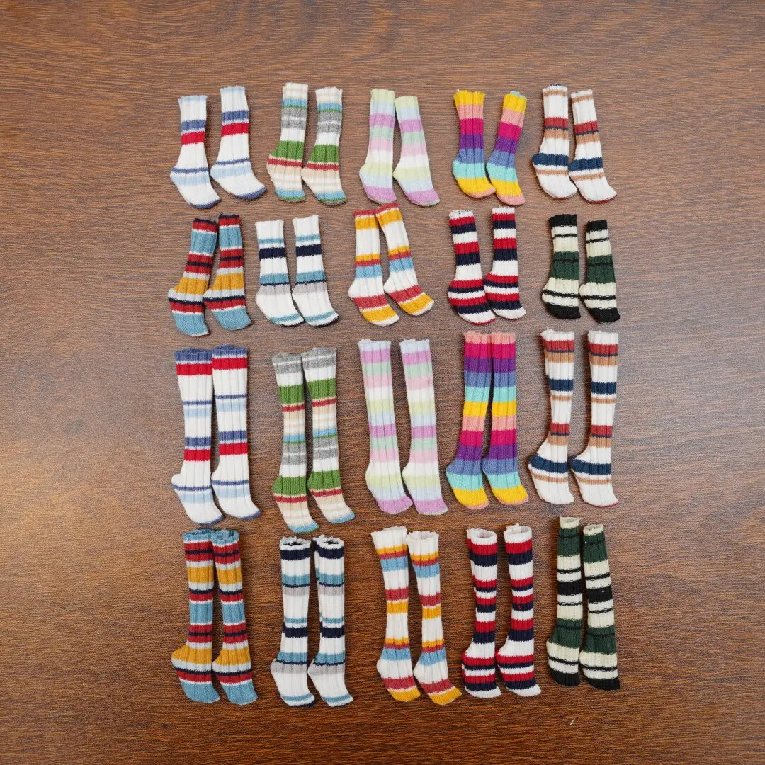 

azone Little B Shoes Blythe Accessories OB22 OB24 Striped Socks Sports Socks Rainbow Socks