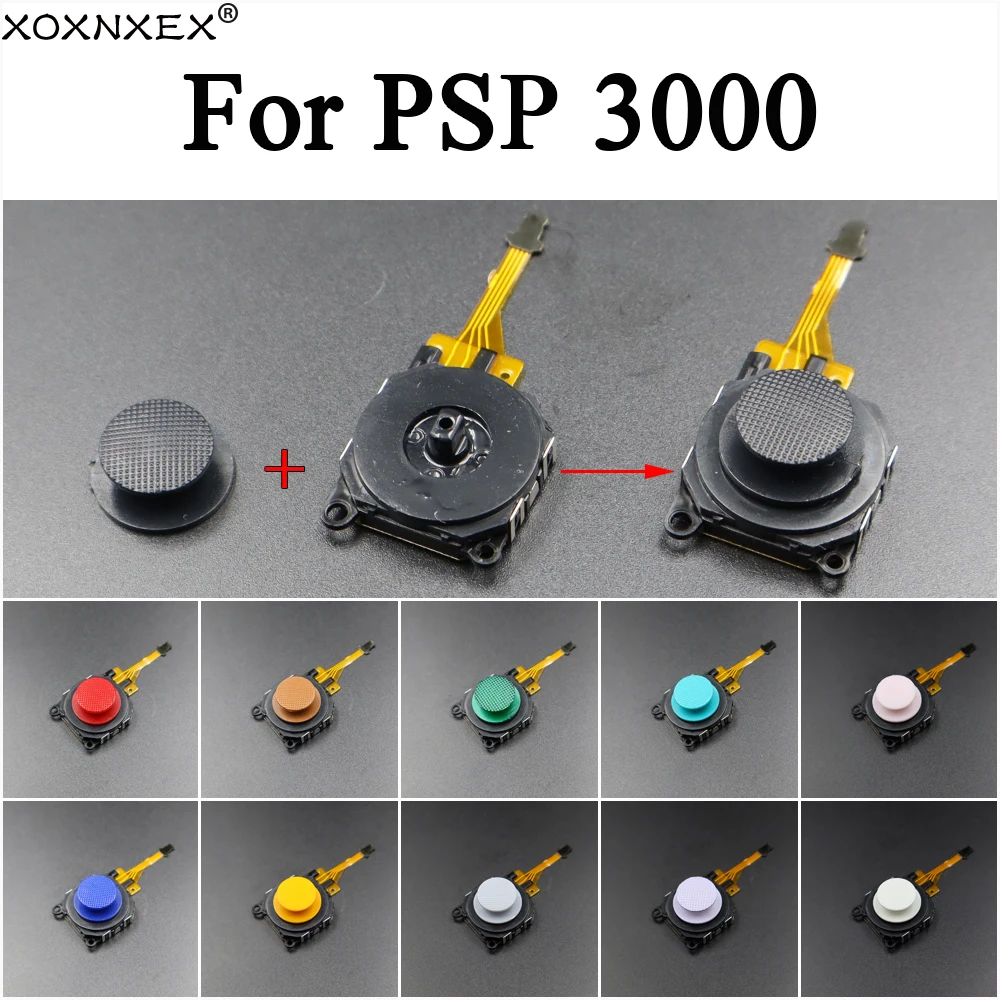 XOXNXEX 1 Stück 3D Analog Joystick Button Sensor Modul + Thumb-Stick Caps für PSP 3000 PSP3000 Konsole