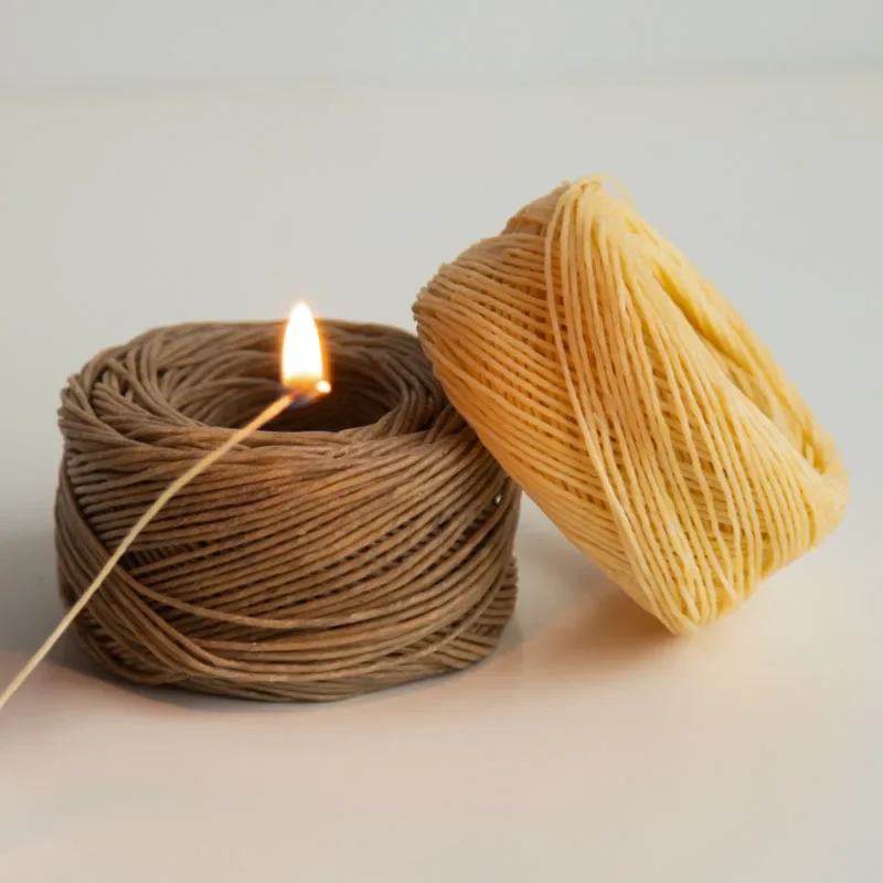 Primary Color Light Hemp Fiber Beeswax Candle Wick Cigarette Lighting Hemp Rope 200ft (61m)