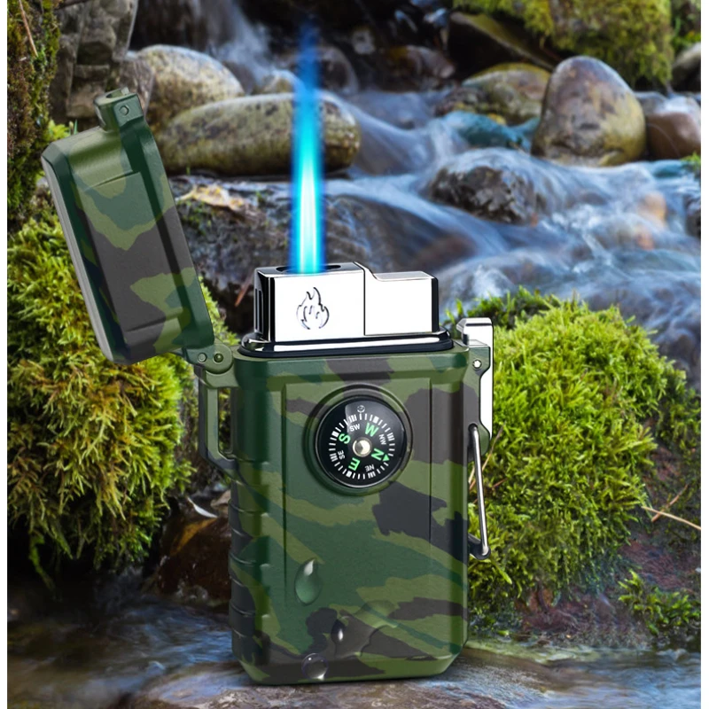 Outdoor Camping Sports ABS long time seal windproof waterproof Jet torch flame cigar butane Inflatable gas cigarette lighter