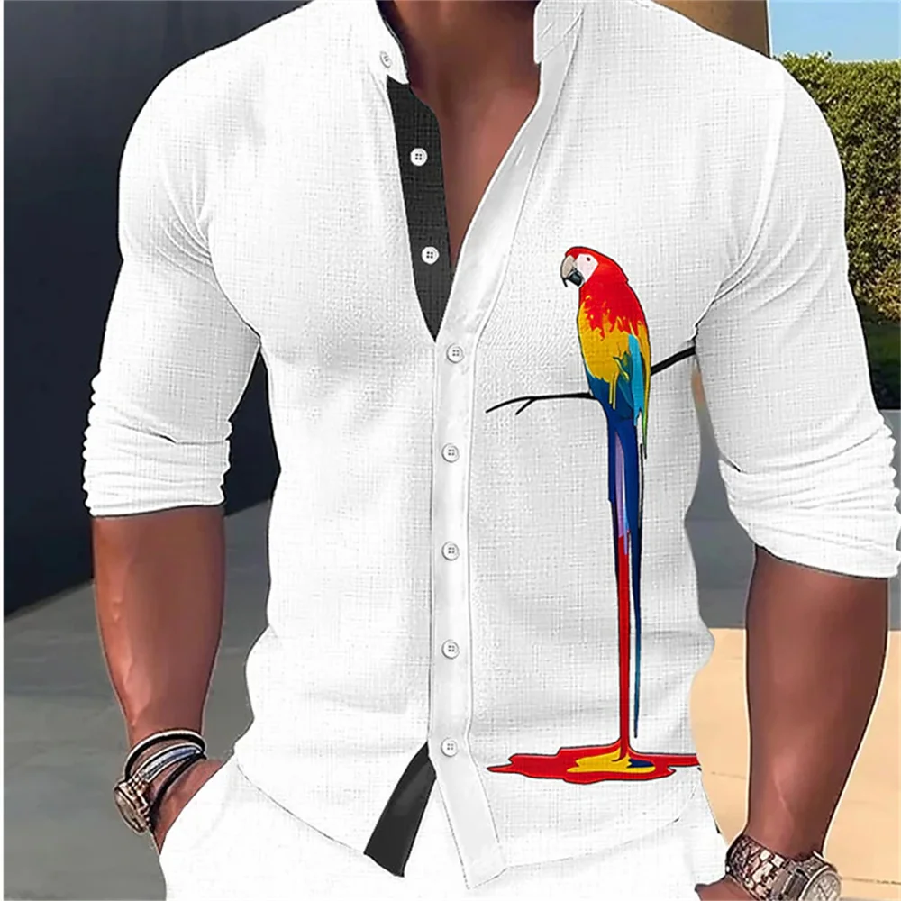 

2023 Fashion New Men's Muscle Sweatshirt High definition Parrot Print Soft and Comfortable Fabric Men's Long Sleeve Shirt s-6XL