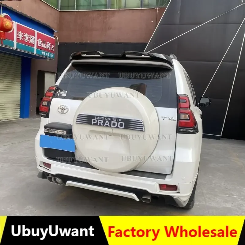 For LAND CRUISER PRADO Spoiler 2010-2018 Toyota PRADO FJ120 Spoiler CL-D ABS plastic Material Car Rear Wing Color Rear Spoiler