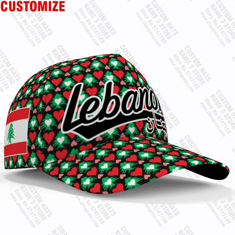 Lebanon Baseball Caps Free 3d Custom Name Team Logo Lb Hat Lbn Country Travel Arabic Arab Nation Lebanese Flag Lebanese Headgear