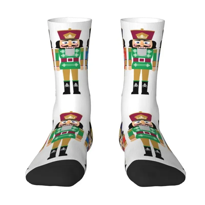 Cartoon Toy Soldier Christmas Nutcracker Mens Crew Socks Unisex Cute 3D Print Dress Socks