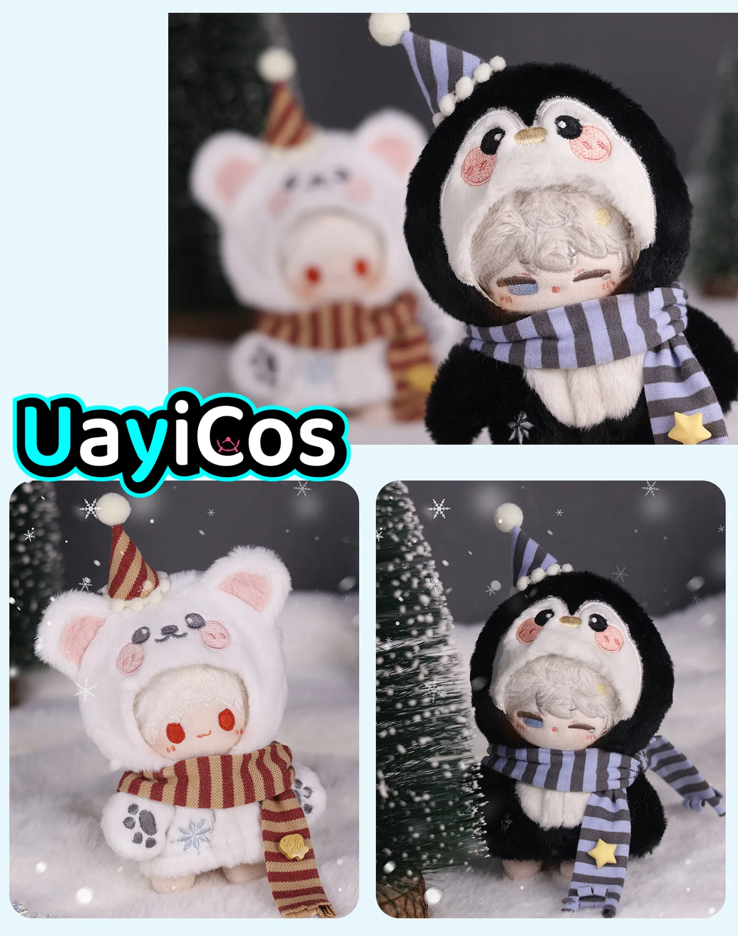

10cm Doll Clothes Penguin Bear Hooded Fashion Cute Costume Clothing Suit Doll Accessories Anime Game Toy Kids Gifts Cosplay