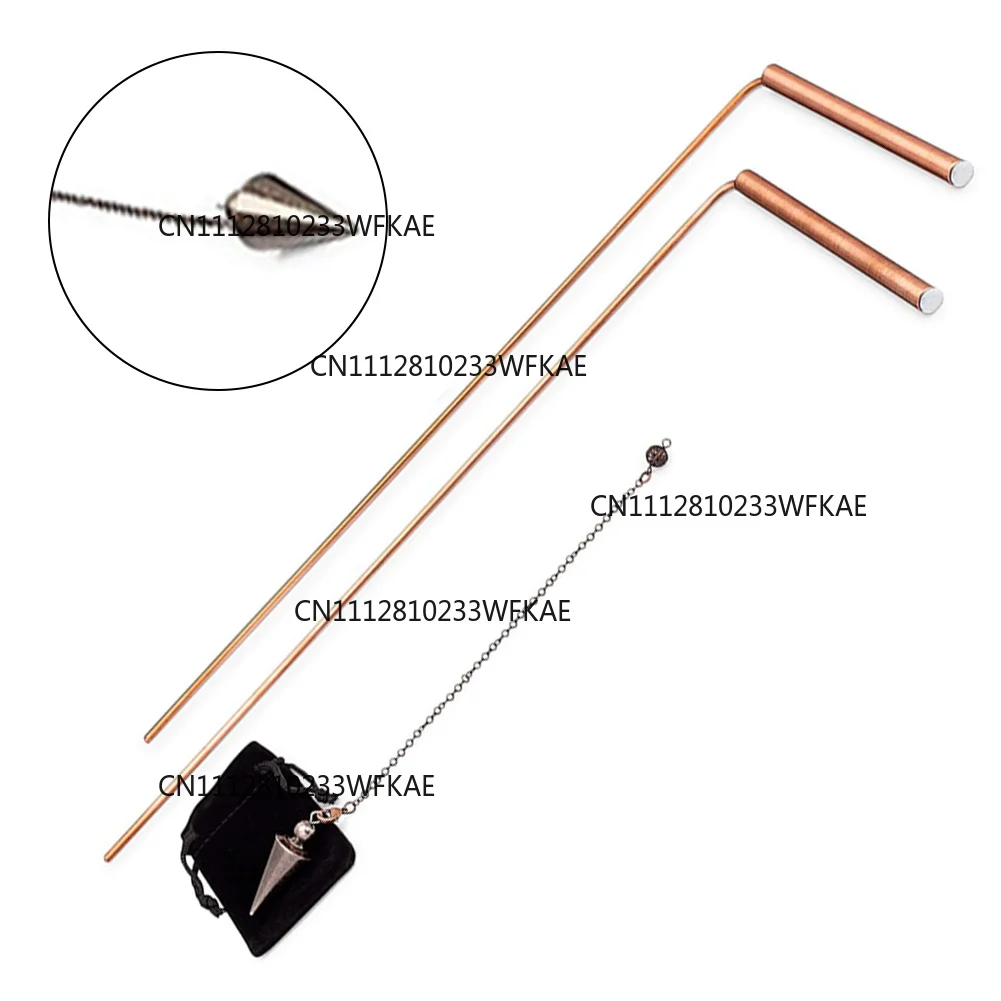 99.9% Copper Dowsing Rod Telescopic Probe Psychic Divination Copper Pendulum Kit For Water Gold Finding Treasure Divination Tool