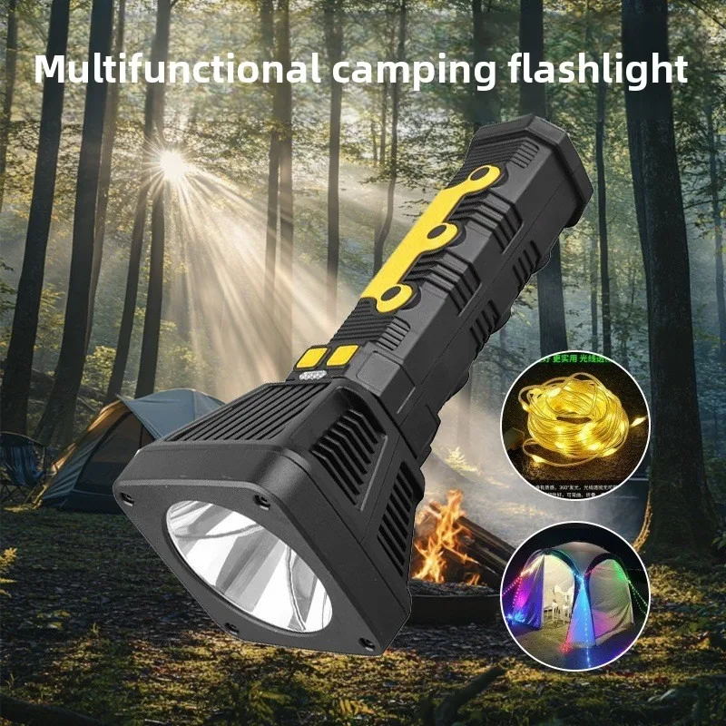 مصباح يدوي عاكس كبير قابل لإعادة الشحن: فائق السطوع يدوم طويلاً، محيط ملون، خيمة تخييم محمولة وإضاءة خارجية #1