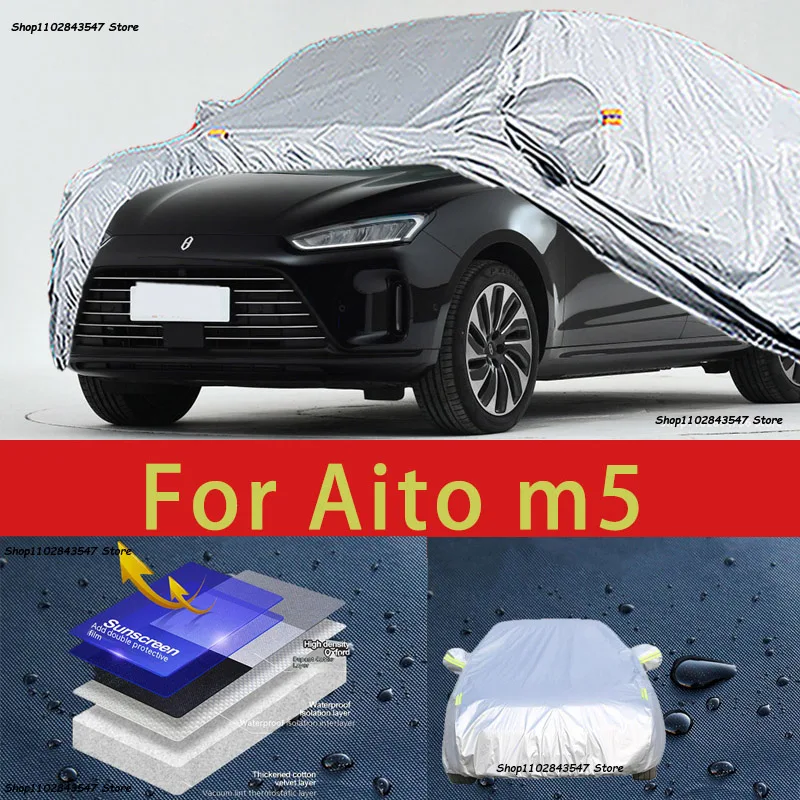 

For Aito m5 Outdoor Protection Full Car Covers Snow Cover Sunshade Waterproof Dustproof Exterior Car accessories