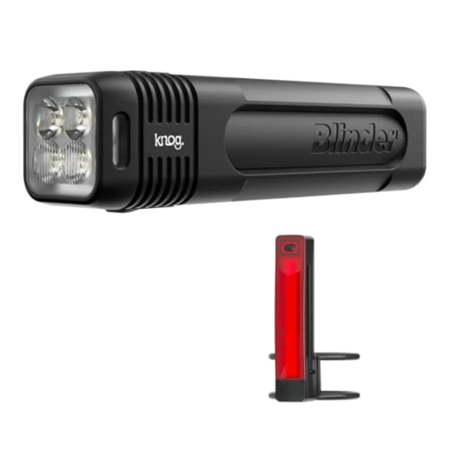 

Blinder 600 Plus Rear Bike Headlight and Tail Light Set - Bright 600 Lumen Front Bike Light 20 Lumen Rear Long Runtime USB Rech